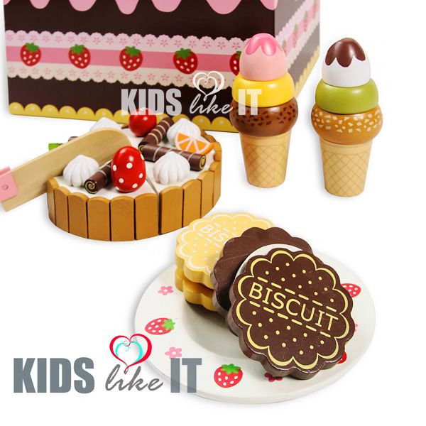 Kids Wooden Pink Strawberry Pretend Play Tea Cup Toy Set Kids Like It
